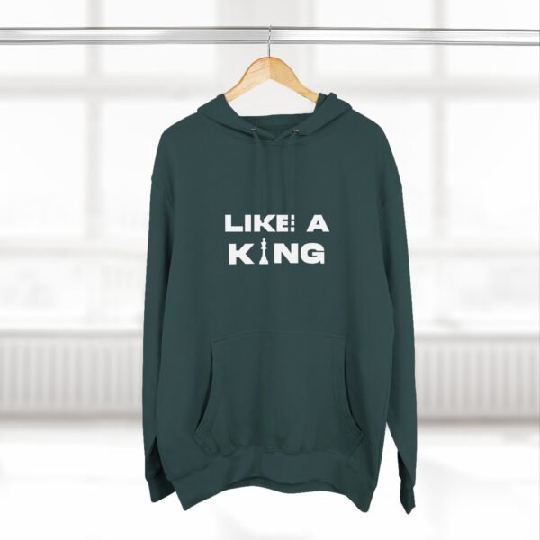 Chess King Three-Panel Fleece Hoodie - Like A King Hoodie for the Chess Mover in You