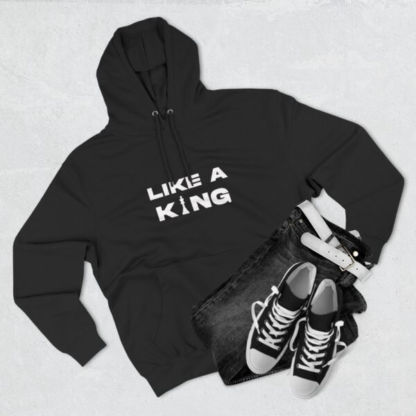 Chess King Three-Panel Fleece Hoodie - Like A King Hoodie for the Chess Mover in You