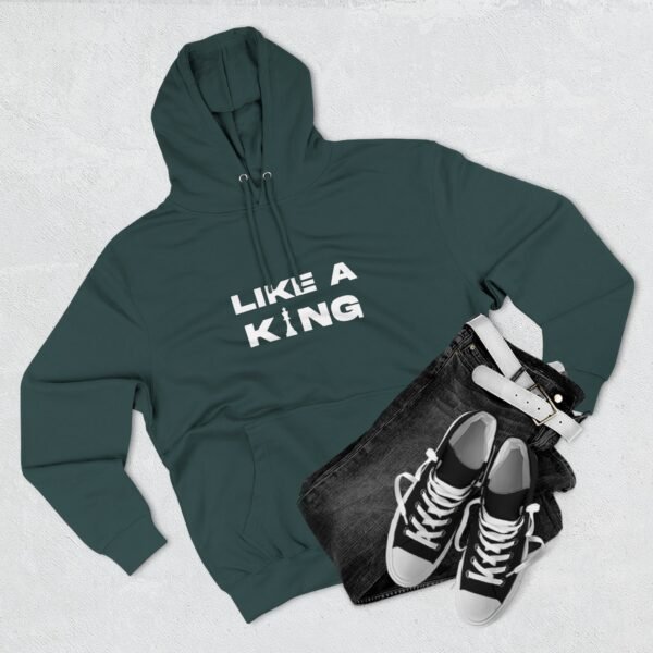 Chess King Three-Panel Fleece Hoodie - Like A King Hoodie for the Chess Mover in You