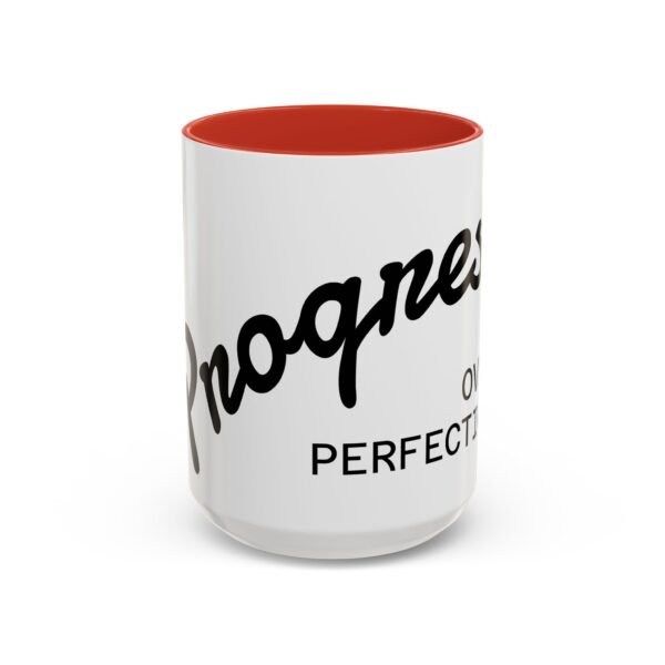 16154703830947279089_2048-1.jpeg Accent Coffee Mug — Progress Over Perfection Motivational Ceramic Mug