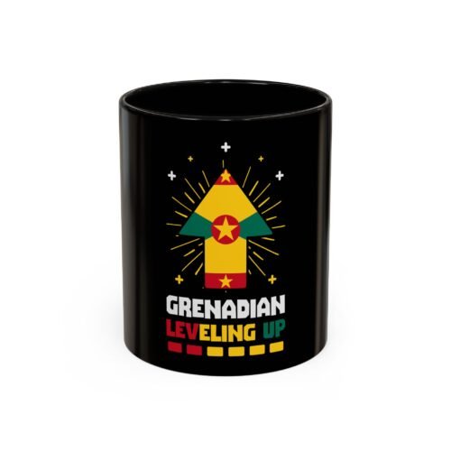 Grenadian Leveling Up Mug — Colorful Arrow Flag Design (11oz & 15oz)