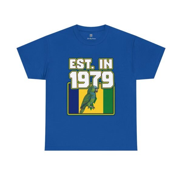 Est. In 1979 Parrot Graphic Tee — Retro Tropical Birthday Shirt