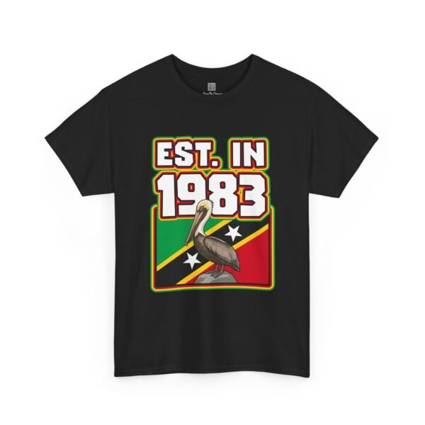 T-Shirt — "EST. in 1983" St. Kitts & Nevis Retro Pelican Flag Tee