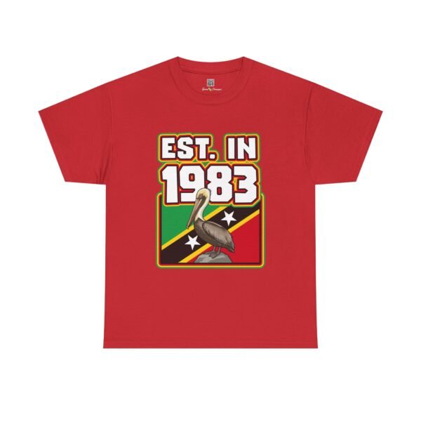 T-Shirt — "EST. in 1983" St. Kitts & Nevis Retro Pelican Flag Tee