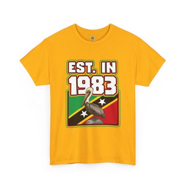 T-Shirt — "EST. in 1983" St. Kitts & Nevis Retro Pelican Flag Tee