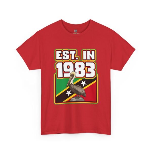 T-Shirt — "EST. in 1983" St. Kitts & Nevis Retro Pelican Flag Tee