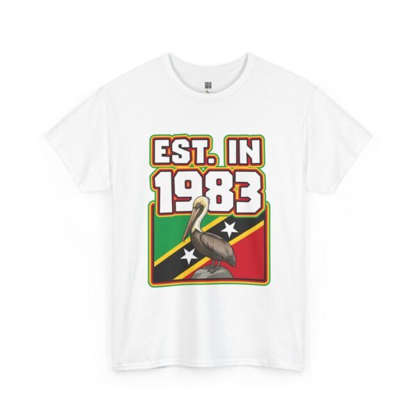 T-Shirt — "EST. in 1983" St. Kitts & Nevis Retro Pelican Flag Tee