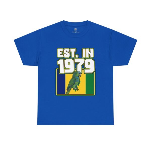 Est. In 1979 Parrot Graphic Tee — Retro Tropical Birthday Shirt