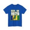 Est. In 1979 Parrot Graphic Tee — Retro Tropical Birthday Shirt