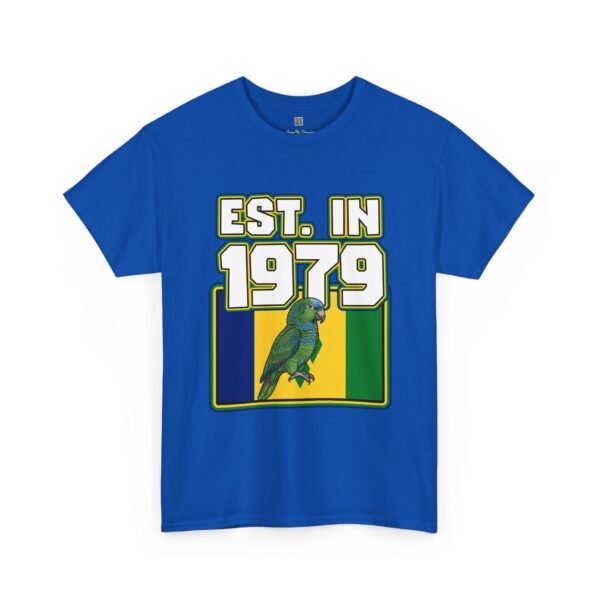 Est. In 1979 Parrot Graphic Tee — Retro Tropical Birthday Shirt