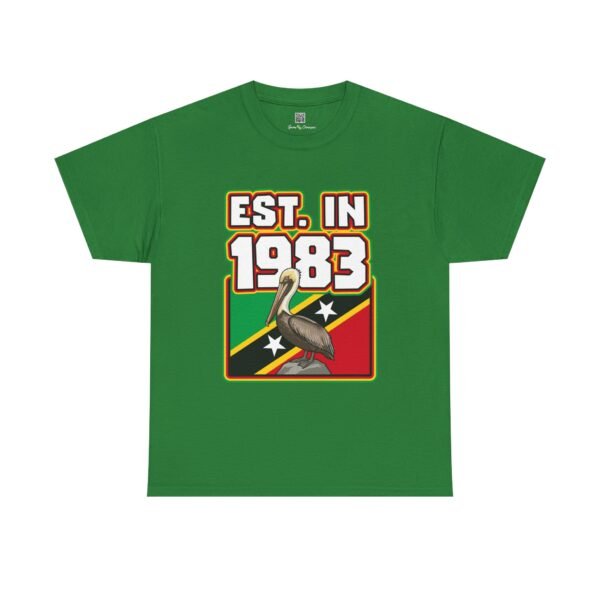 T-Shirt — "EST. in 1983" St. Kitts & Nevis Retro Pelican Flag Tee