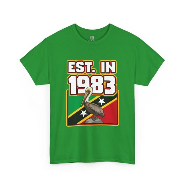 T-Shirt — "EST. in 1983" St. Kitts & Nevis Retro Pelican Flag Tee