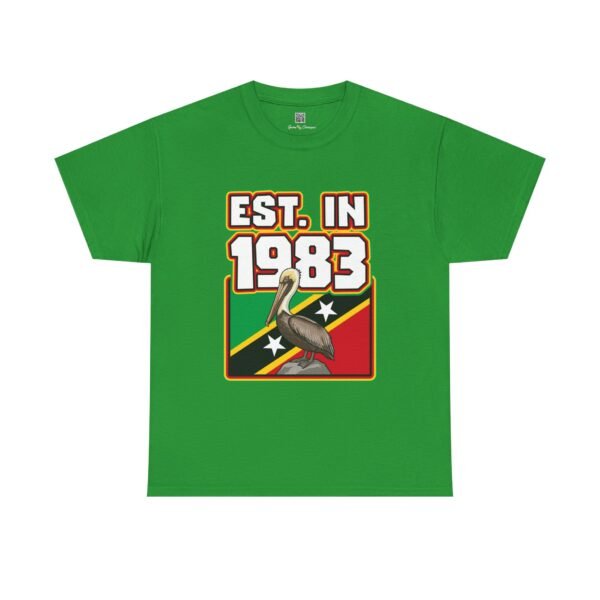 T-Shirt — "EST. in 1983" St. Kitts & Nevis Retro Pelican Flag Tee
