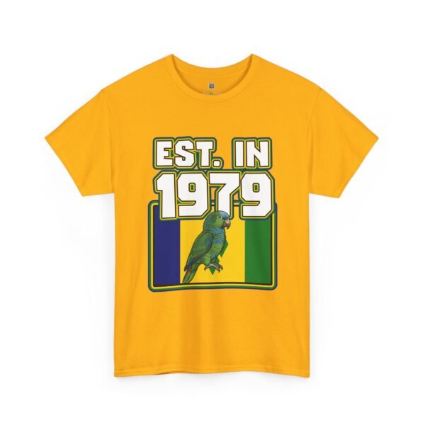 Est. In 1979 Parrot Graphic Tee — Retro Tropical Birthday Shirt