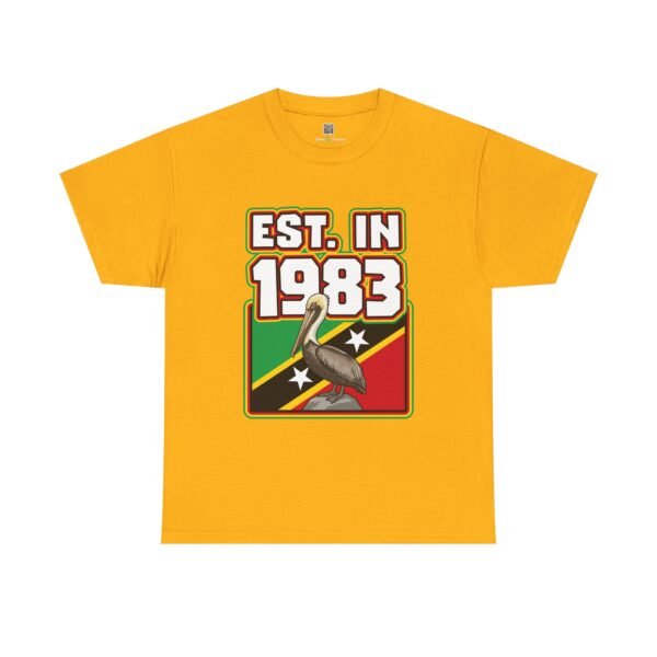 T-Shirt — "EST. in 1983" St. Kitts & Nevis Retro Pelican Flag Tee