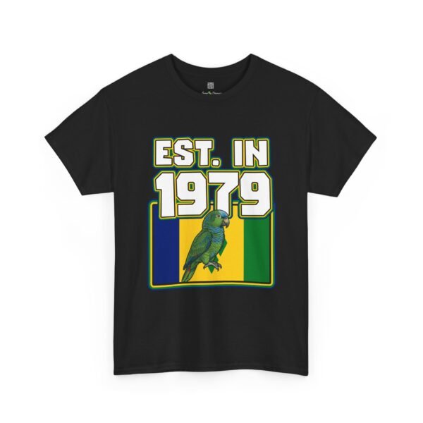 Est. In 1979 Parrot Graphic Tee — Retro Tropical Birthday Shirt
