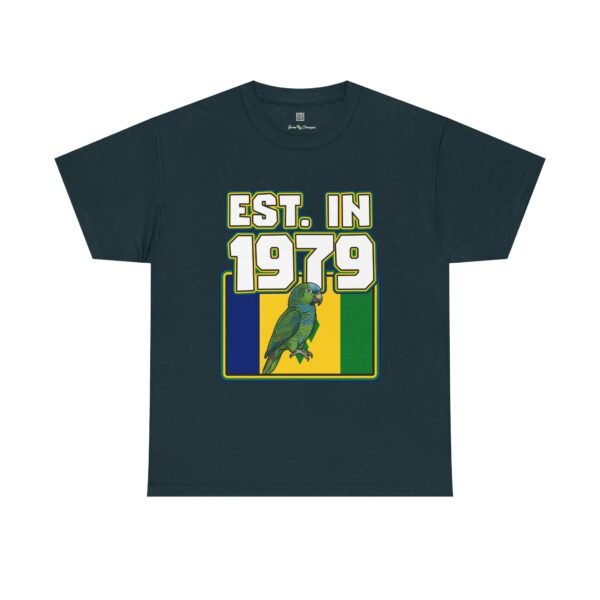 Est. In 1979 Parrot Graphic Tee — Retro Tropical Birthday Shirt