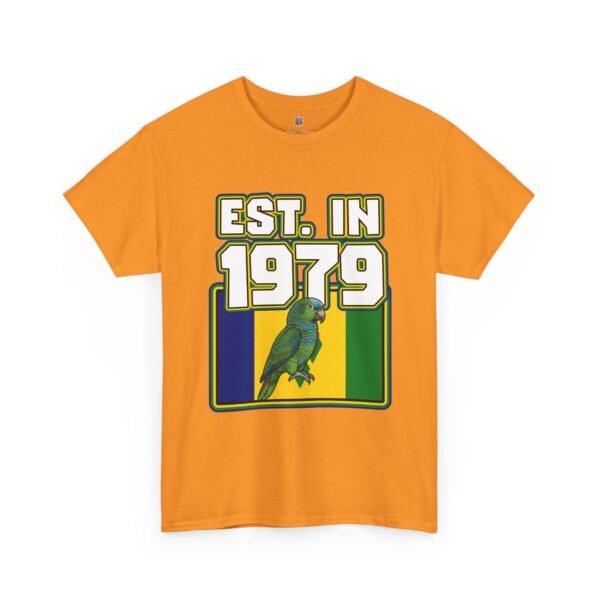 Est. In 1979 Parrot Graphic Tee — Retro Tropical Birthday Shirt