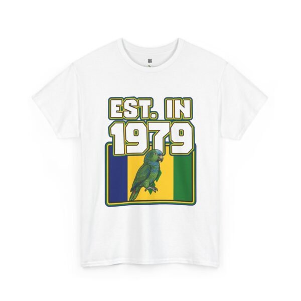 Est. In 1979 Parrot Graphic Tee — Retro Tropical Birthday Shirt