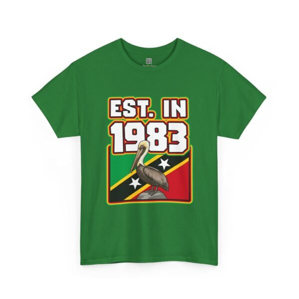 T-Shirt — "EST. in 1983" St. Kitts & Nevis Retro Pelican Flag Tee