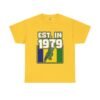Est. In 1979 Parrot Graphic Tee — Retro Tropical Birthday Shirt