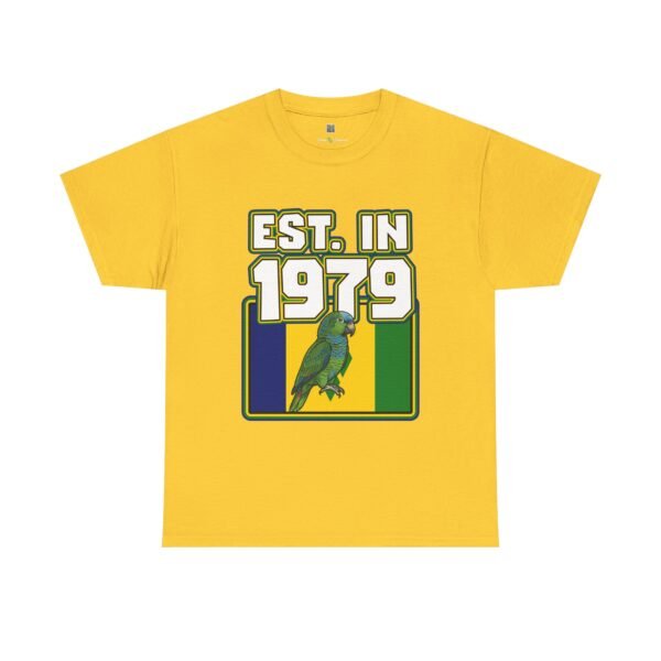 Est. In 1979 Parrot Graphic Tee — Retro Tropical Birthday Shirt