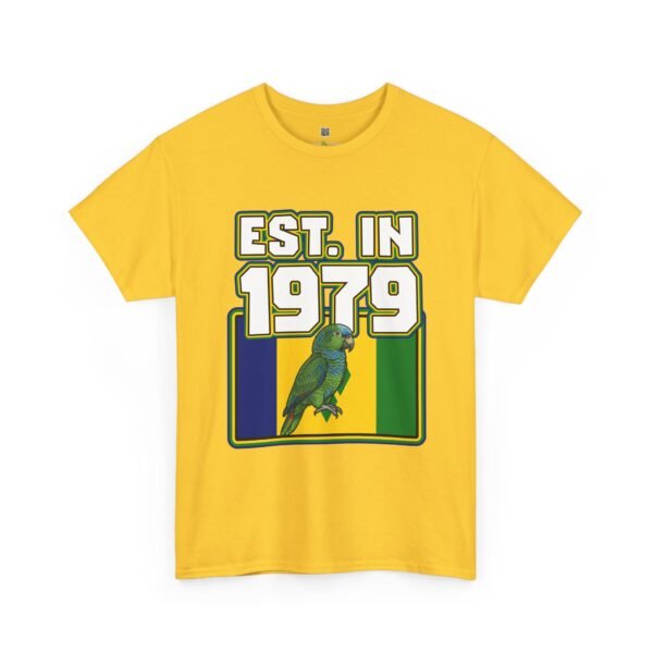 Est. In 1979 Parrot Graphic Tee — Retro Tropical Birthday Shirt