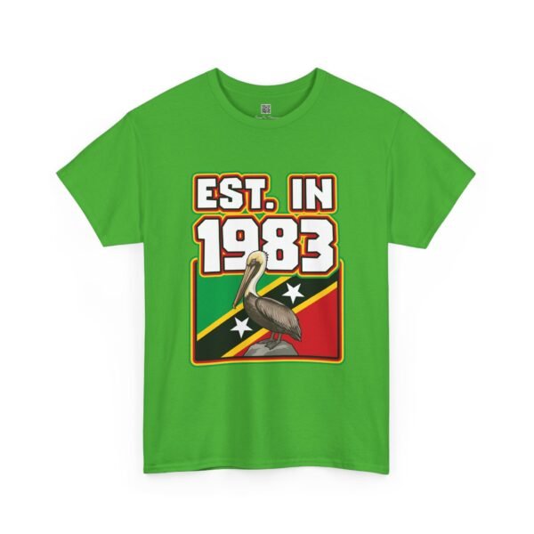 T-Shirt — "EST. in 1983" St. Kitts & Nevis Retro Pelican Flag Tee