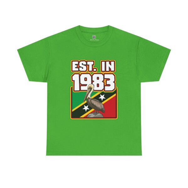T-Shirt — "EST. in 1983" St. Kitts & Nevis Retro Pelican Flag Tee