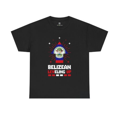 Belizean Leveling Up T-Shirt — Belize Flag & Crest Graphic Tee